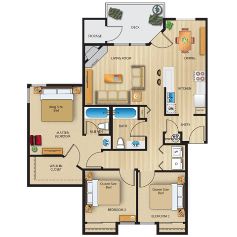 Quartz 3 bed 2 bath 1160 sf